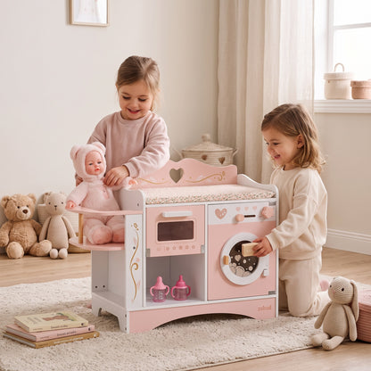 Table à langer en bois 6 en 1 pour bébé poupée Montessori