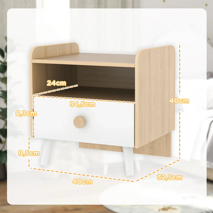 Table de chevet enfant avec tiroir en bois Lilla Kids