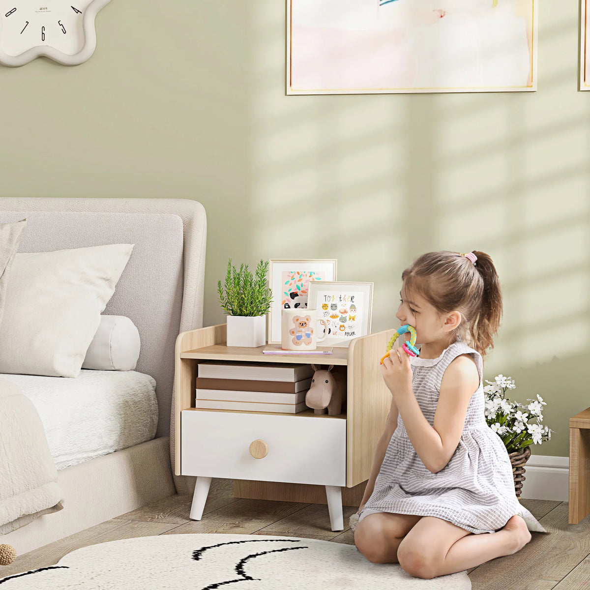 Table de chevet enfant avec tiroir en bois Lilla Kids
