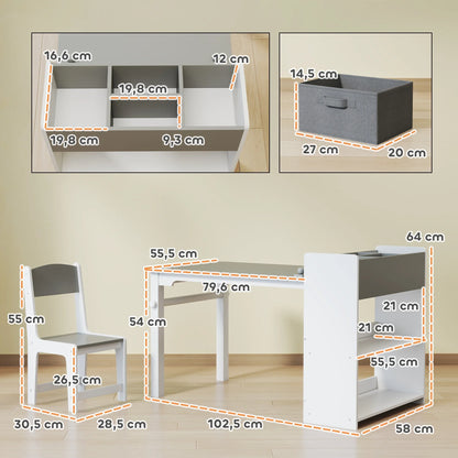 Table enfant avec 2 chaises et tiroir Lilla Kids