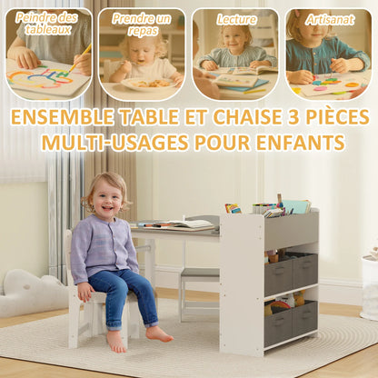 Table enfant avec 2 chaises et tiroir Lilla Kids