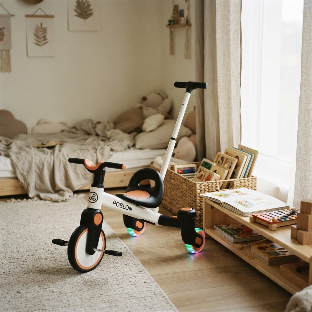 Tricycle Montessori à Poignée Parentale