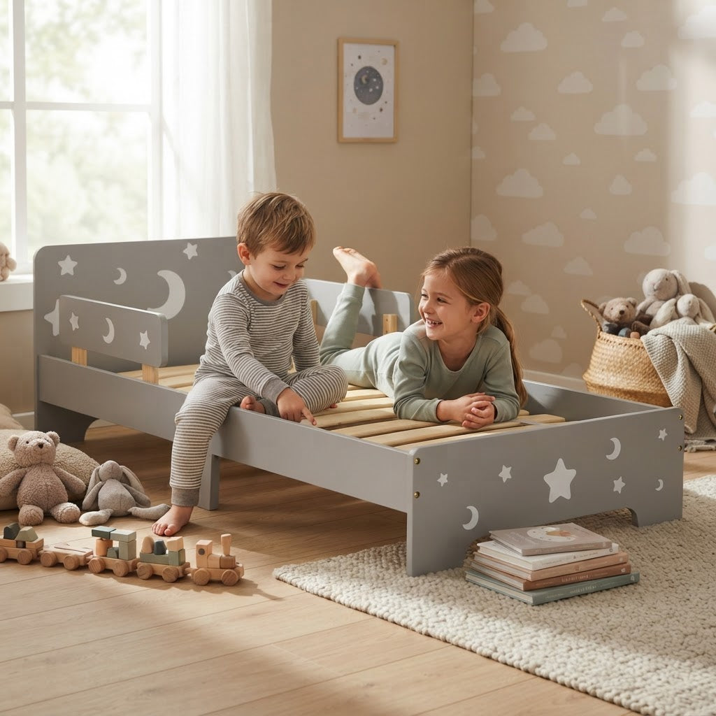 Lit Montessori Enfant Lune & Étoiles