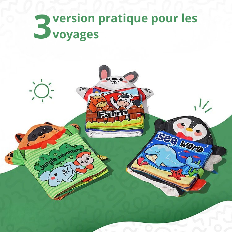 Livre en tissu pour bébé Montessori